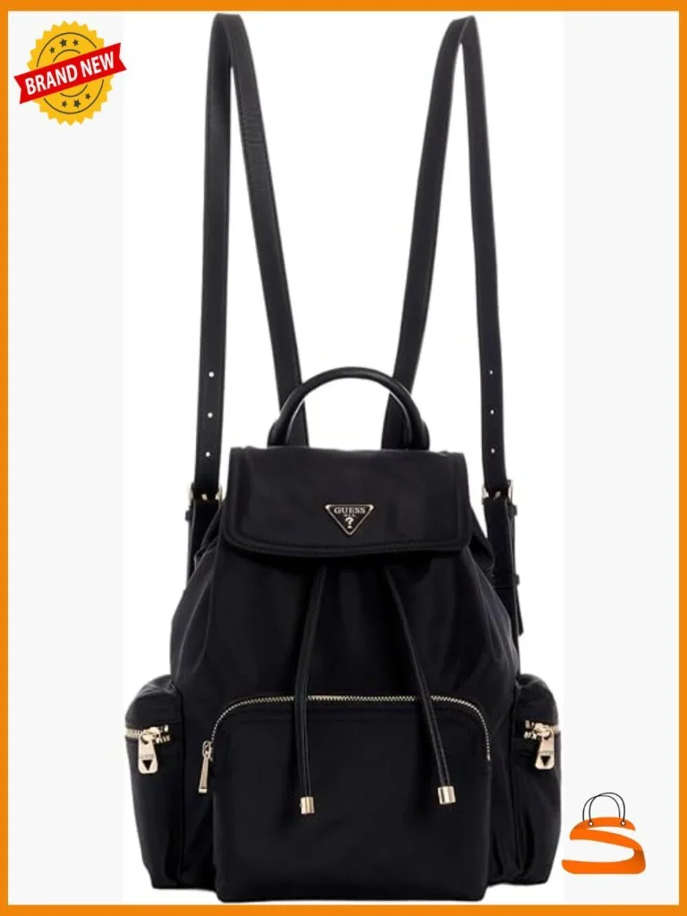 Eco Gemma Backpack Drawstring Flap Nylon Backpack Daypack